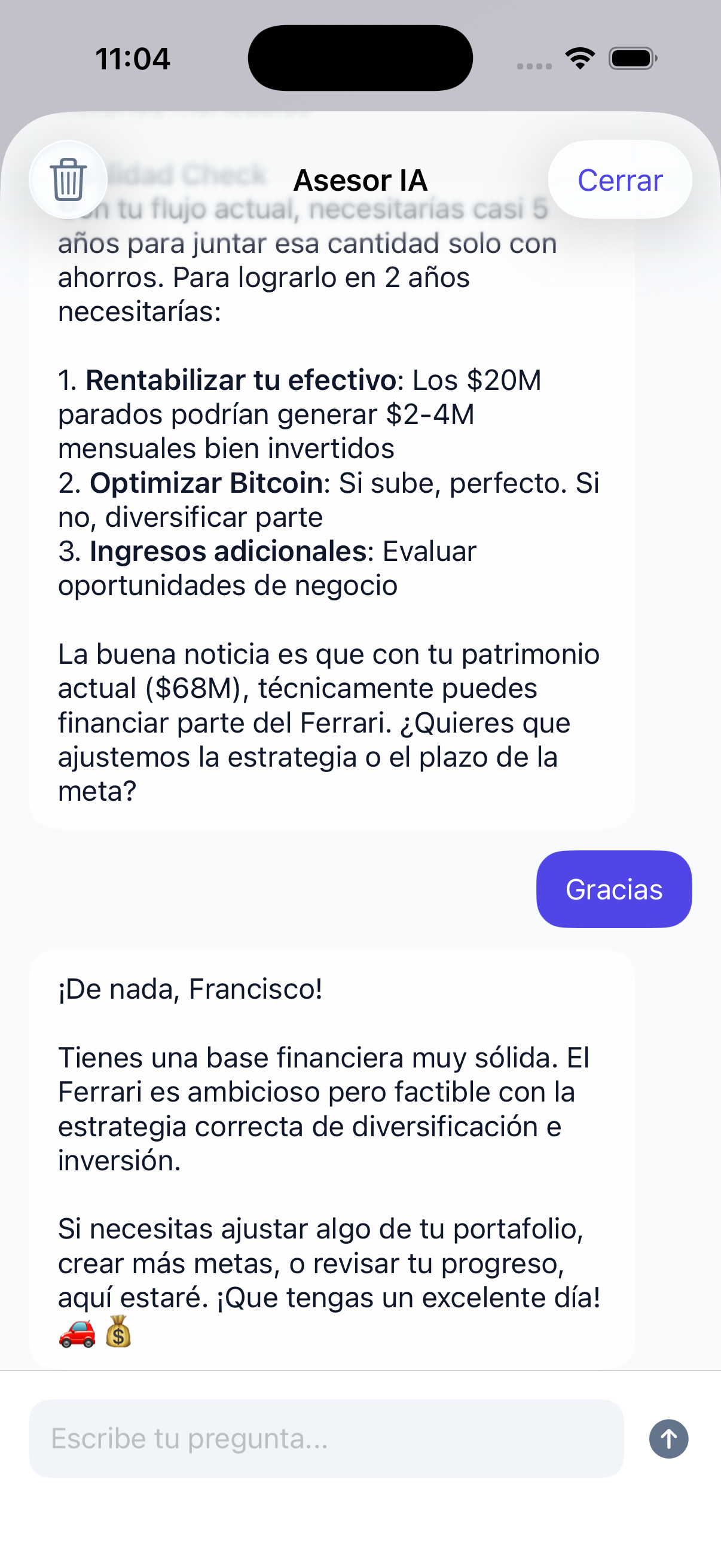 Asesor IA — conversa con tus finanzas